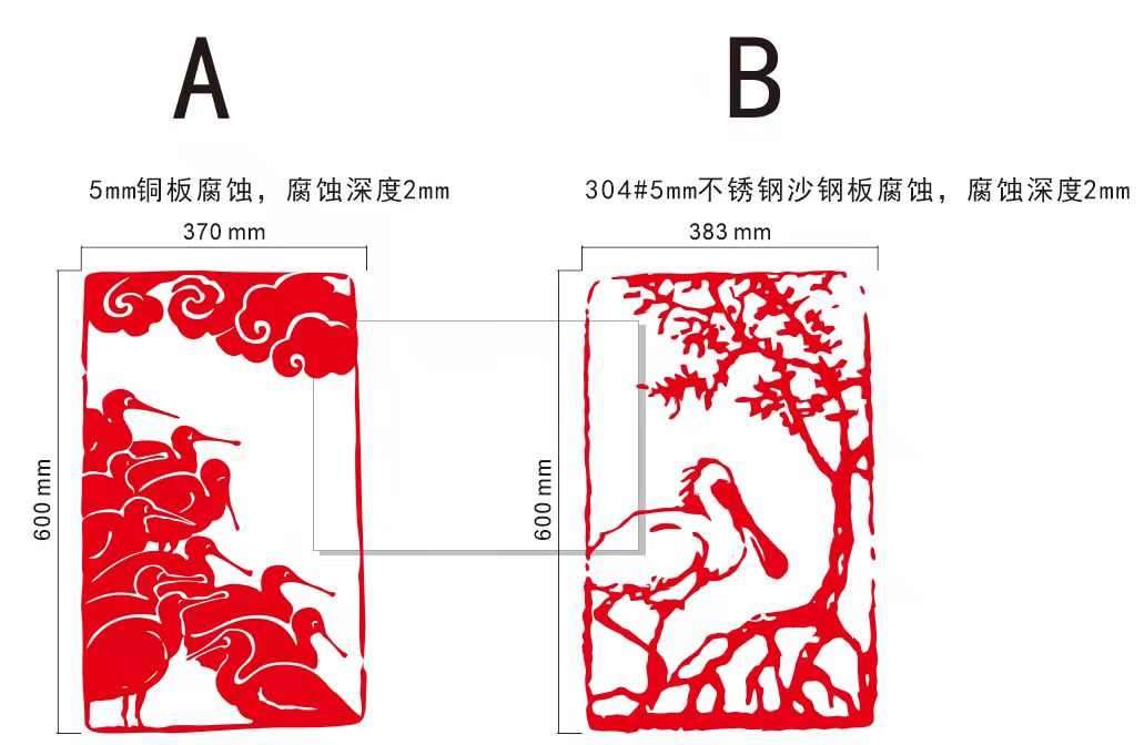 寻找深莞惠地区能做如图金属腐蚀或雕刻加工厂，现要打样2种材质