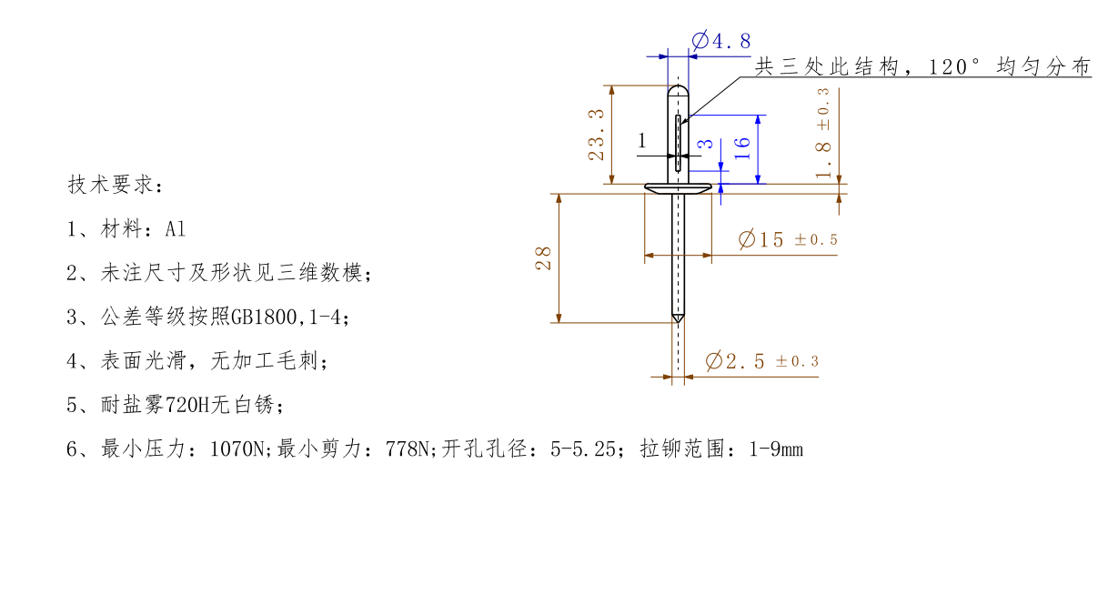 寻求深惠莞做铆钉的加工厂，需求量一百五十万件，材质是铝的